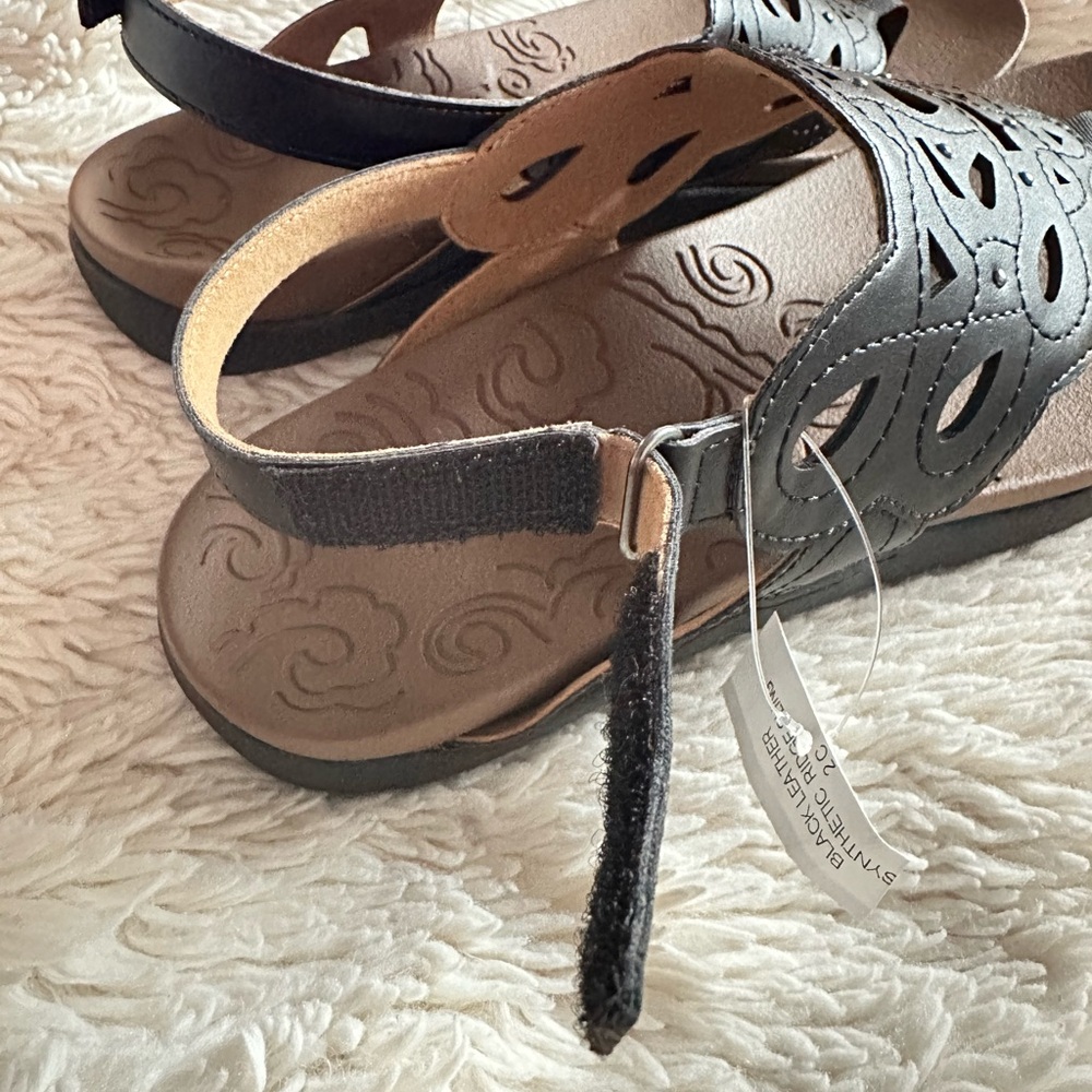 ROCKPORT size 9.5 women's Black Ridge Slingback Leather Sandals NEW - Picture 16 of 16